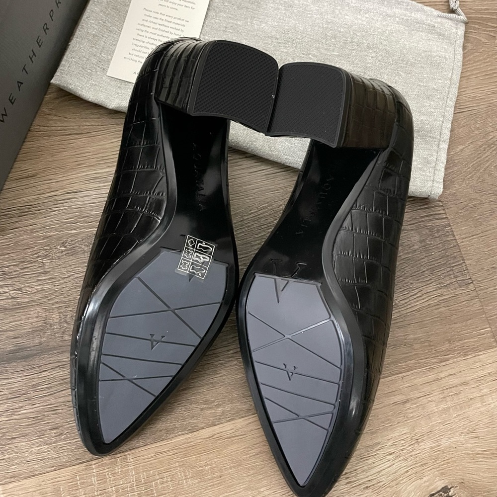 NEW Aquatalia Heels Black Embossed Leather Croc Pattern Size 11 Pumps NWT $395 - Picture 7 of 8